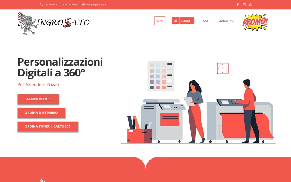 Anteprima del sito InGrosseto, stampa e gadget personalizzati realizzato da Virally