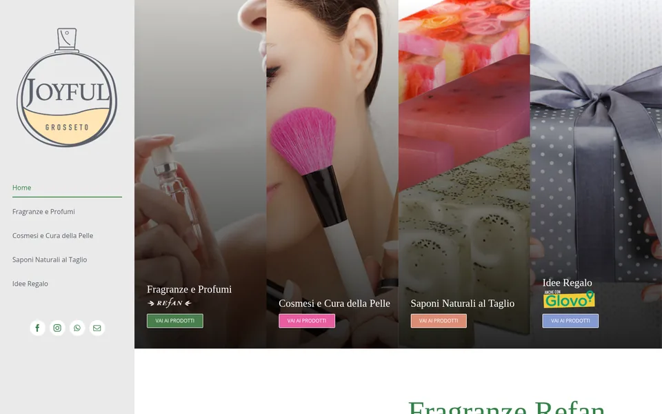 Anteprima del sito JoyFul Grosseto, fragranze e cosmesi naturali realizzato da Virally